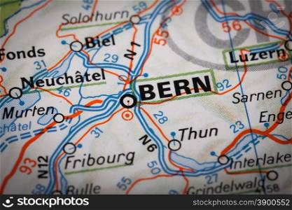 Bern on a road map