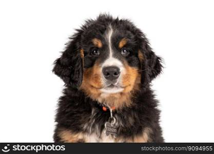 Bernese Mountain dog Puppy isolated on White