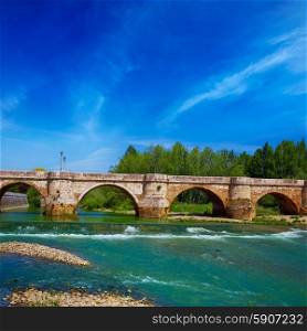 Bernesga river bridge in Leon Way of Saint James at Castilla Spain