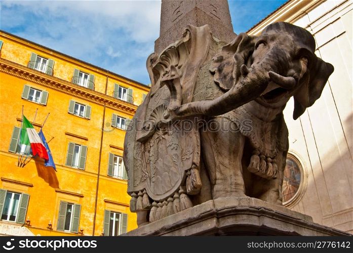 Berninis elephant. beautiful sculpture of an elephant by Bernini in Rome