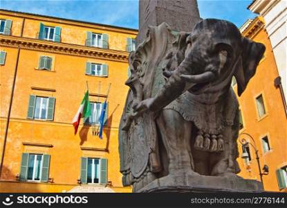Berninis elephant. beautiful sculpture of an elephant by Bernini in Rome