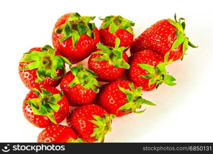 Berries are large and ripe strawberry on a white background