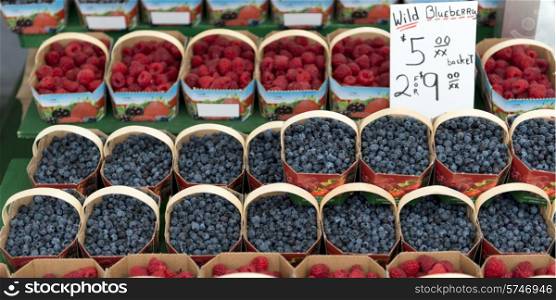 Berries for sale at a market stall, Byward Market, Ottawa, Ontario, Canada