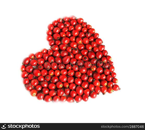 Berry heart isolated on white