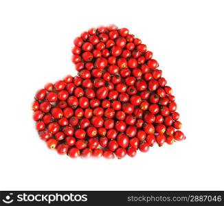 Berry heart isolated on white