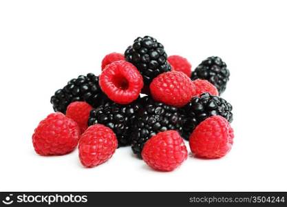 berry mixed pile on black background