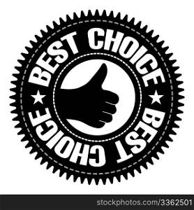 BEST choice sign with hand isolated on white background