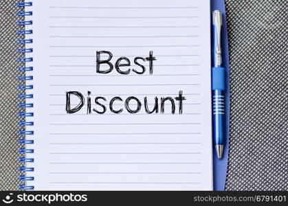 Best discount text concept write on notebook