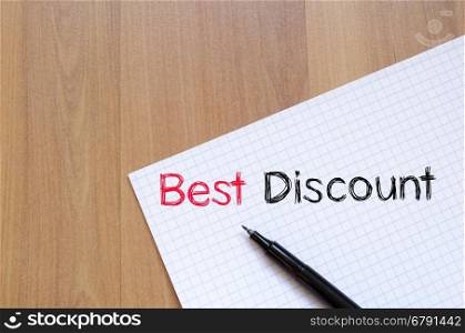 Best discount text concept write on notebook