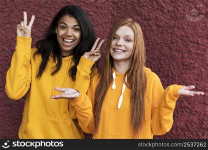 best friends yellow hoodies