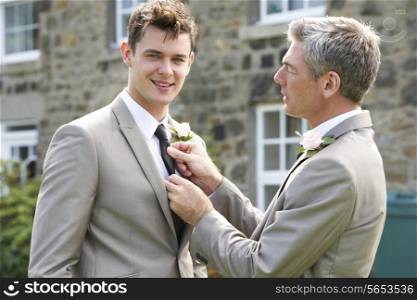 Best Man And Groom At Wedding