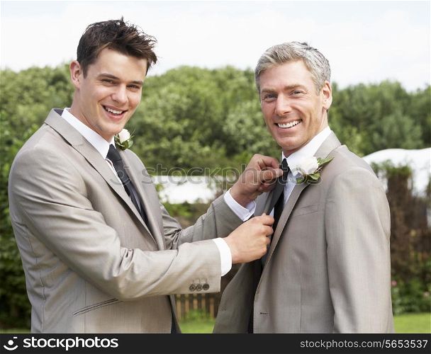 Best Man And Groom At Wedding