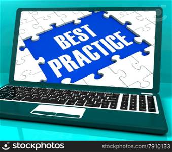 . Best Practice On Laptop Showing Successful Practices And Effective Habits