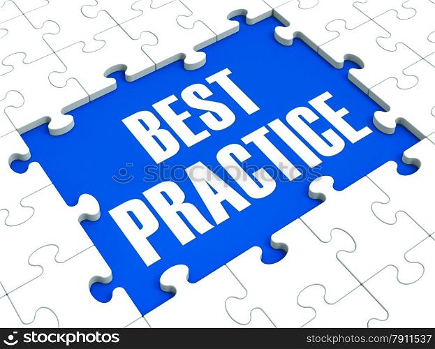 . Best Practice Puzzle Shows Effective Habit And Successful Training