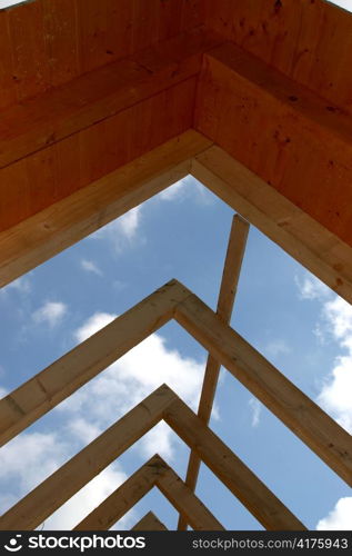 between the components of a roof truss can see the sky