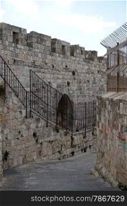 Between two walls in Old city Jerusalem, Israel