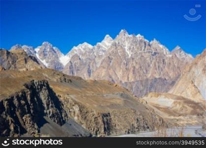 Beuatiful landscape of Northern Pakistan. Passu region. Karakorum mountains in Pakistan