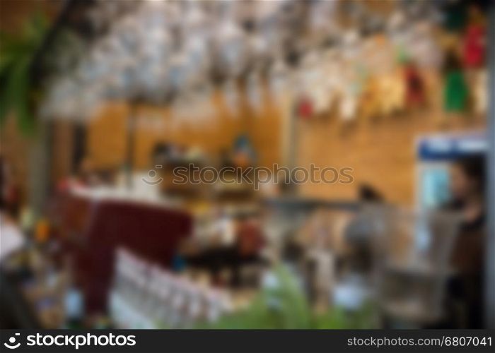 beverage counter bar in cafe coffee shop - blur for background