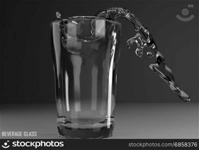 beverage glass tumbler 3D illustration on dark background