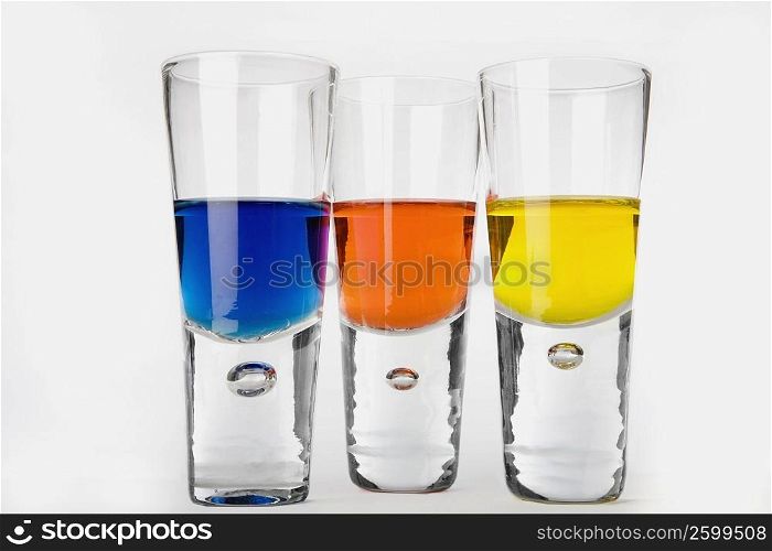 Beverage in three glasses