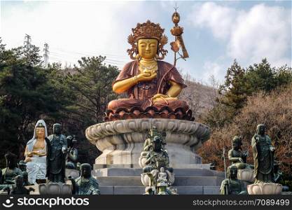 Bhudda statue in Beomeosa temple Busan ,South Korea.