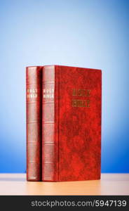 Bible books against the colorful gradient background