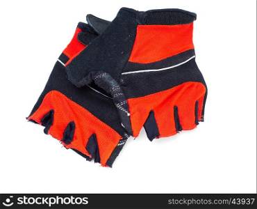 Bicycle gloves isolated on white background