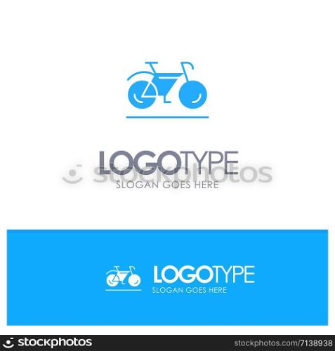 Bicycle, Movement, Walk, Sport Blue Logo vector