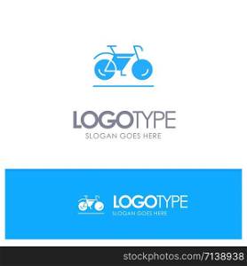 Bicycle, Movement, Walk, Sport Blue Logo vector