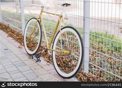 bicycle near fence