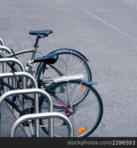 bicycle on the street, mode of transportation in the city