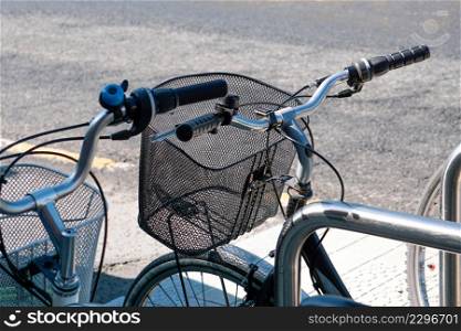 bicycle on the street, mode of transportation in the city