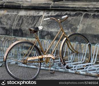 Bicycle parked at a stand, Parliament Hill, Ottawa, Ontario, Canada