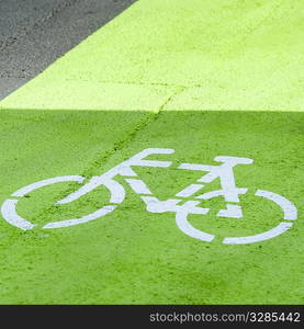 Bicycle stencil on path