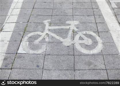 Bicycle symbol. The bike path is for the public thoroughfare.