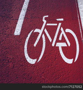 bicycle traffic signal on the road on the street in the city