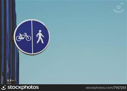 bicycle traffic signal on the street in Bilbao city Spain