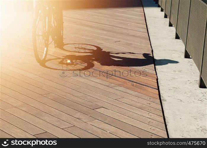 bicycle transportation shadow silhouette in the street