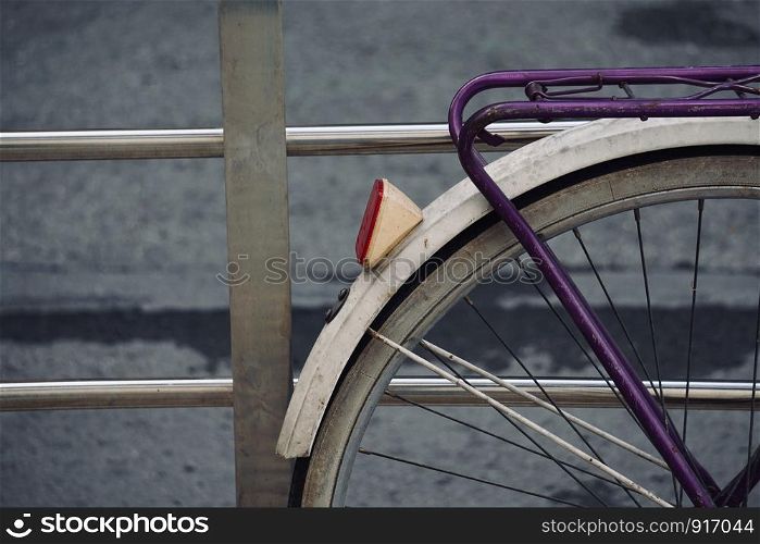 bicycle wheel in the street