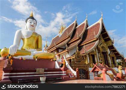 Bid Buddha statue at Wat Rajamontean Temple in Chiangmai Thailand