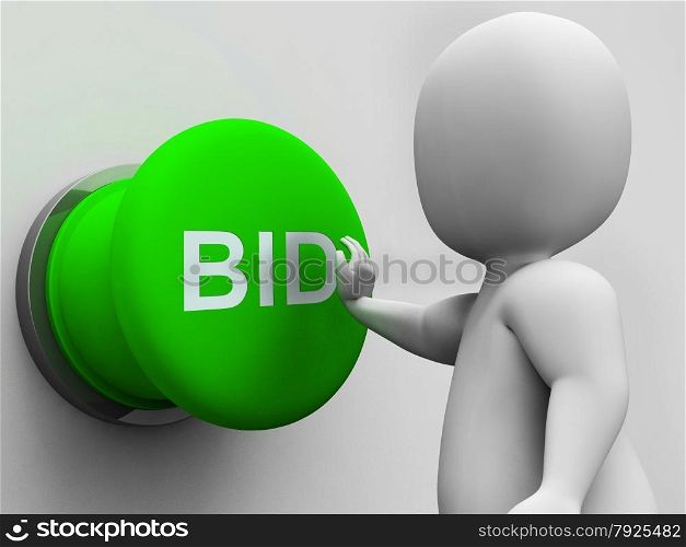 Bid Button Showing Auction Bidding And Reserve