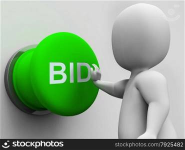 Bid Button Showing Auction Bidding And Reserve