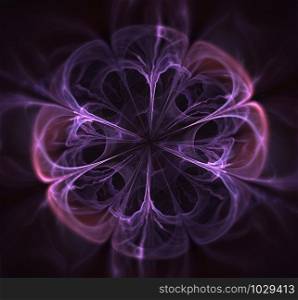 Big abstract fractal flower 3d dark purple. Big abstract fractal flower 3d