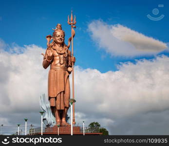 Big and amazing Shiva statue,near grand Bassin temple in Mauritius island.