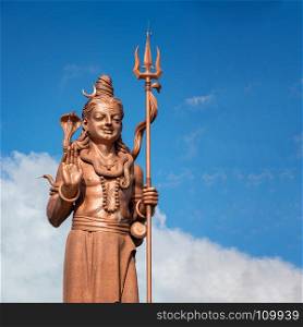 Big and amazing Shiva statue,near grand Bassin temple in Mauritius island.