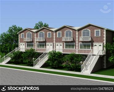 Big and beautiful house. 3D render