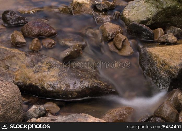 Big and small river&rsquo;s stones in mountain&rsquo;s stream