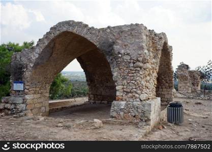 Big arches on the ruins near Zikhron Ya&rsquo;akov in Israel