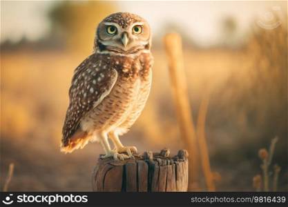 Big beautiful owl. Illustration Generative AI
