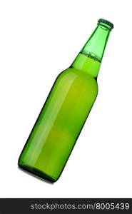 Big beer bottle isolated over the white background